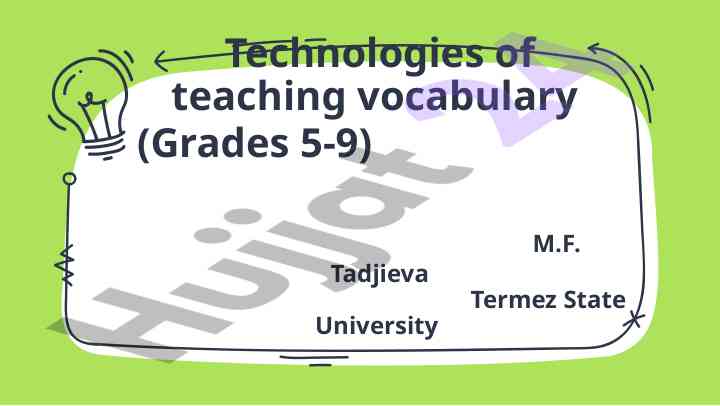 Technologies of teaching vocabulary for a2 level learners