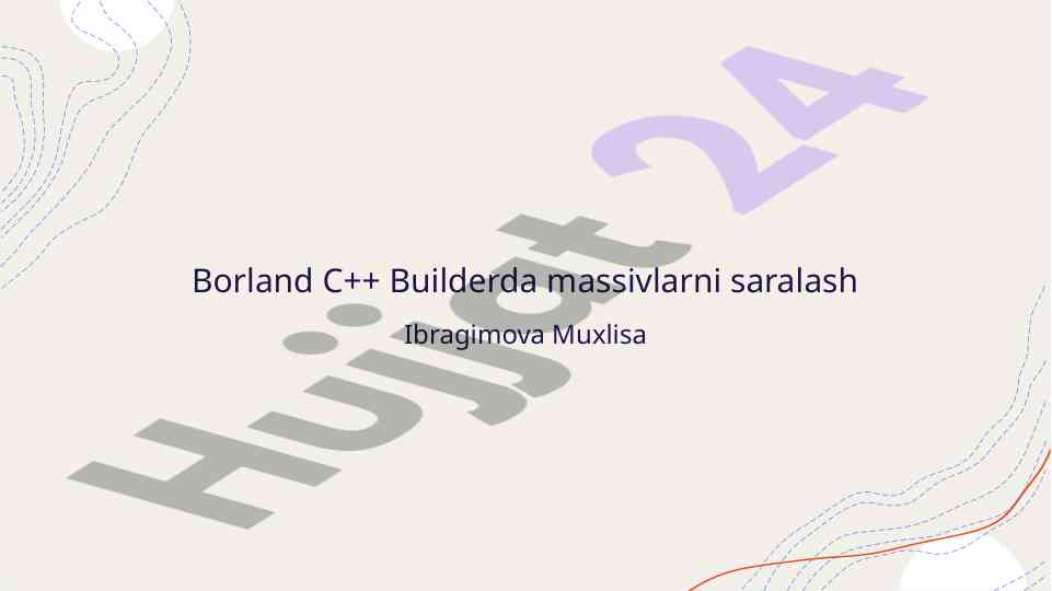 Borland c++ builderda massivlarni saralash algoritmlari