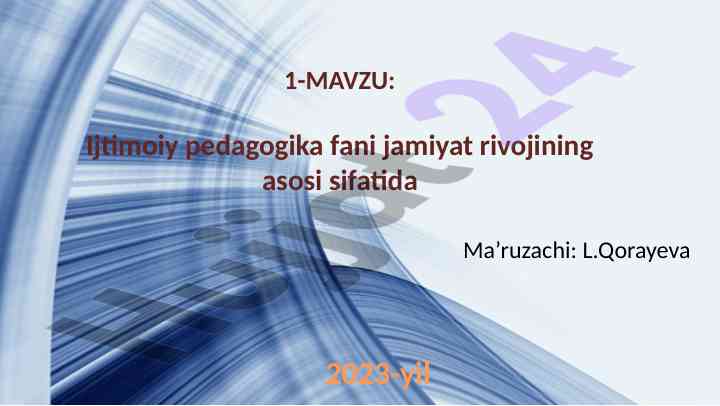 Ijtimoiy pedagogika fani va jamiyat rivoji