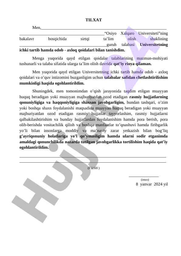 Universitet ichki tartib qoidalari bilan tanishing