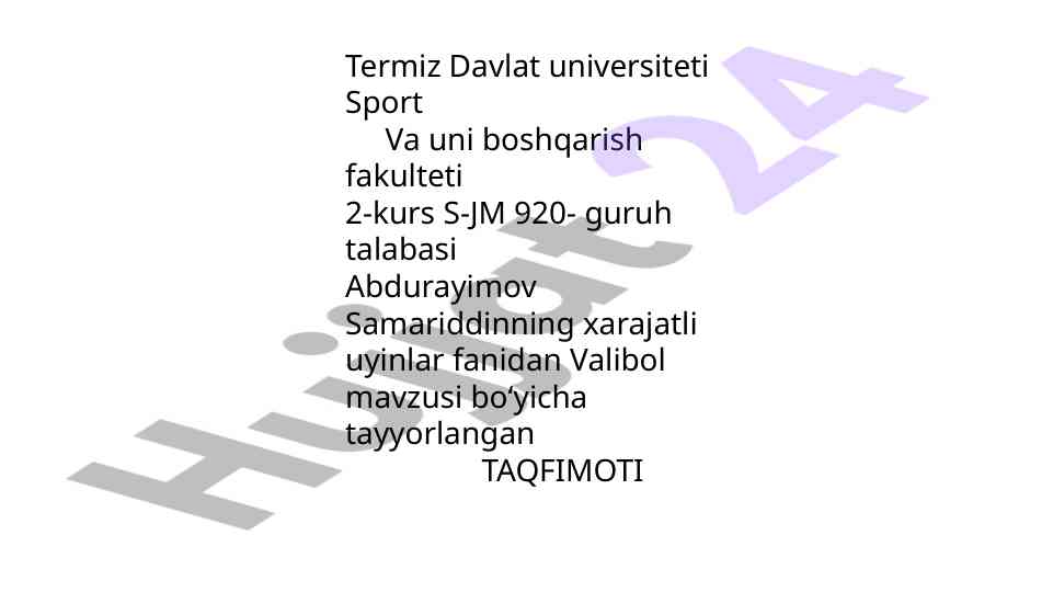 Valibol mavzusi bóyicha taqdimot