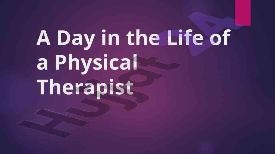 A day in the life of a physical therapist