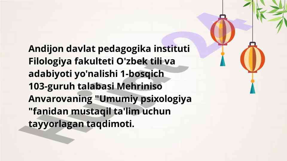 Yosh va pedagogika psixologiyasi fanining muammolari