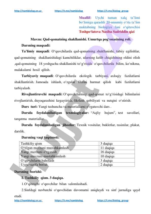 Qad-qomatning shakllanishi va umurtqa pogʻonasining roli