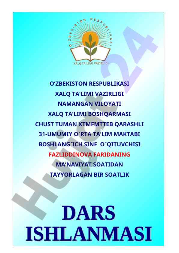 Dars ishlanuvchi: non haqida she’r va hikoya