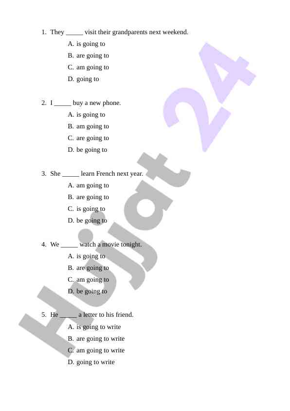 Future tense practice exercises for students