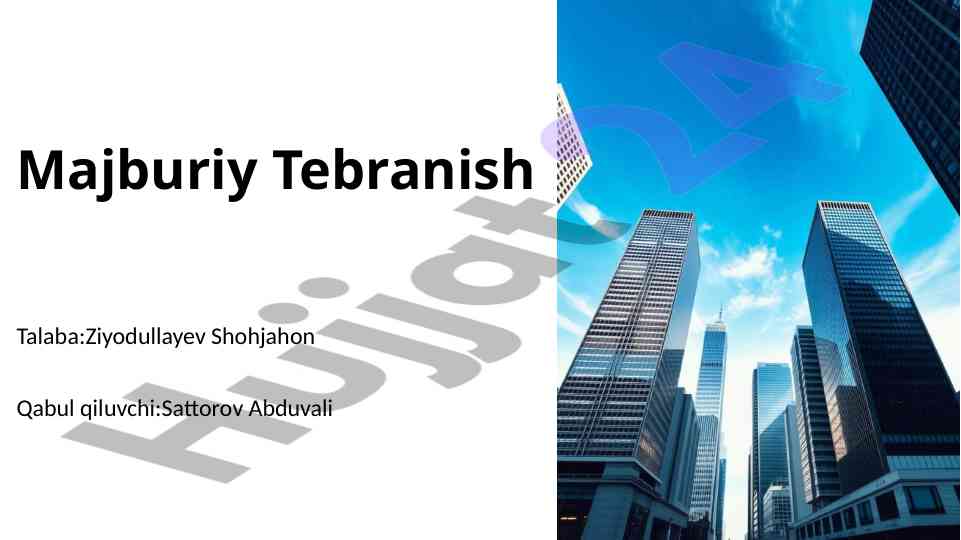 Majburiy tebranish va uning turlari tahlili