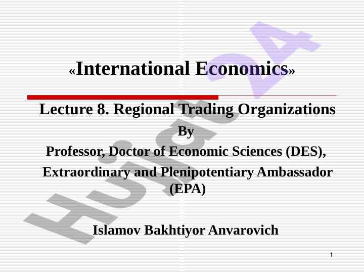 Regional trading organizations overview in economics