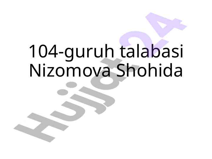 Talaba profilining asosiy hisoboti
