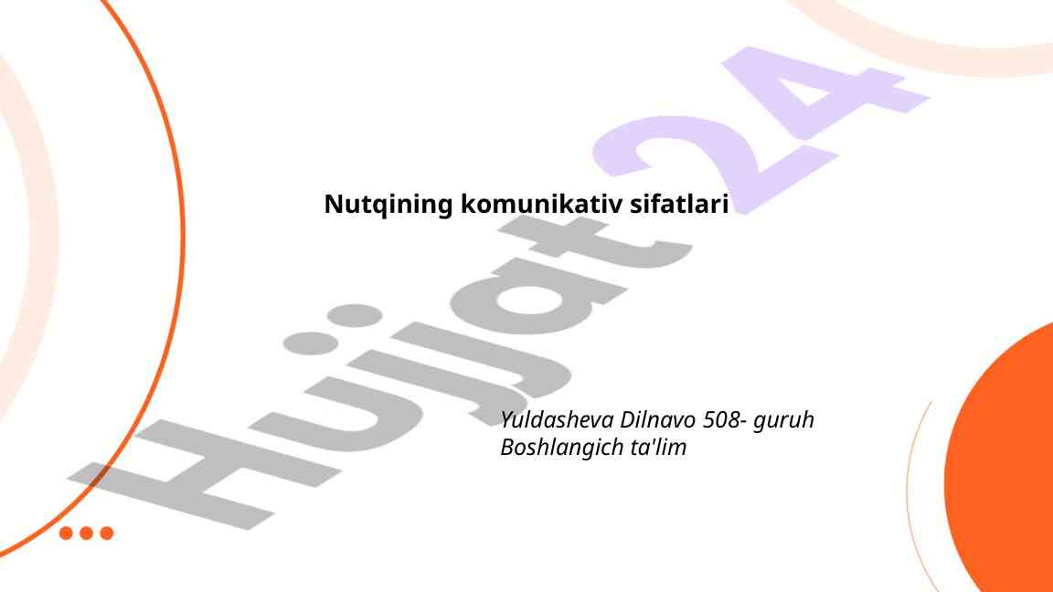 Nutqining komunikativ sifatlari bo‘yicha o‘quv qo‘llanma