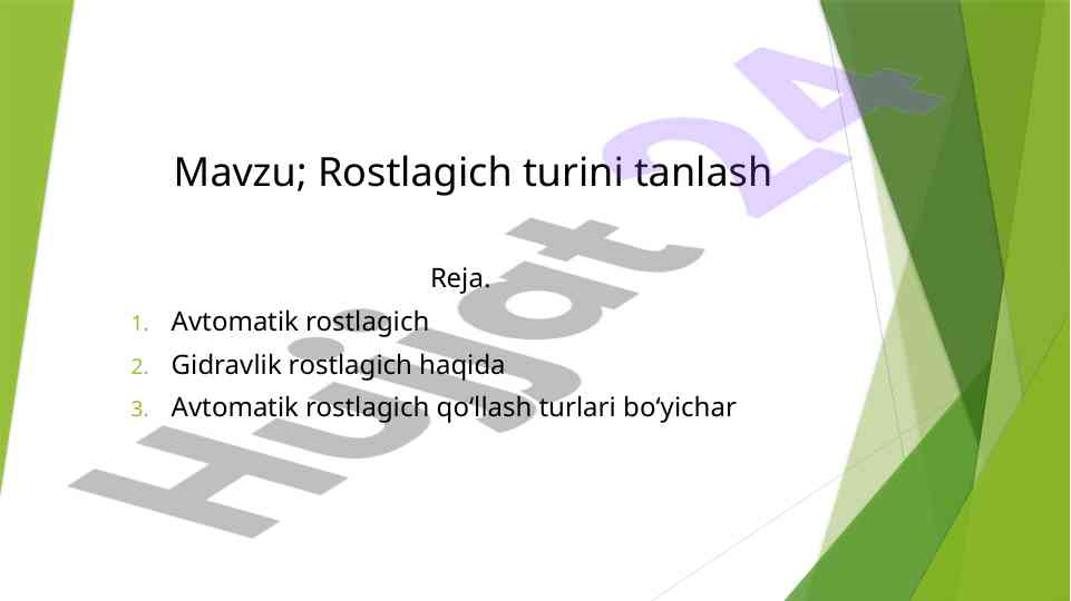 Avtomatik rostlagichlar: turlar va qo‘llanilishi