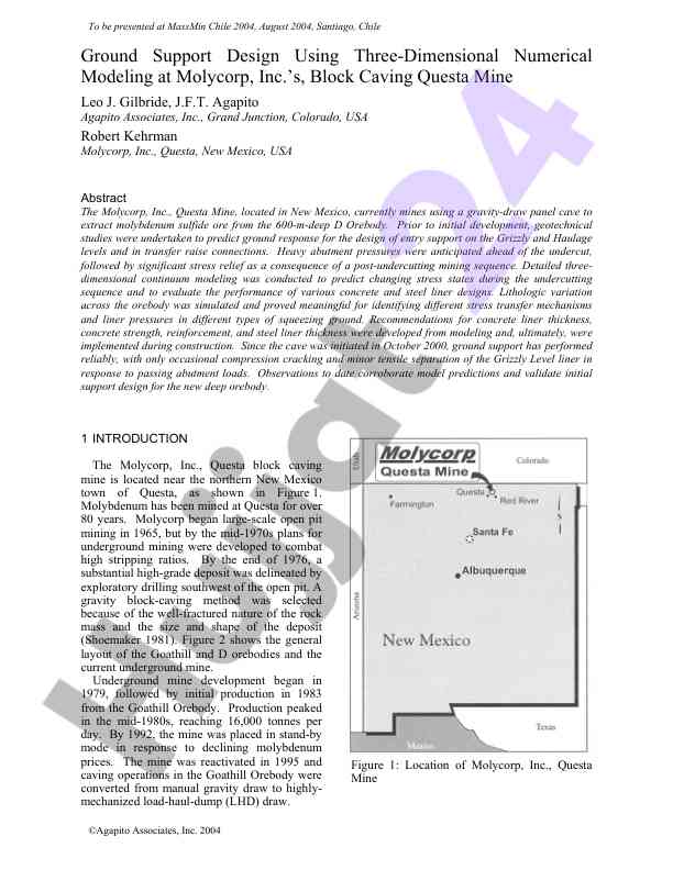 Ground support design using numerical modeling techniques