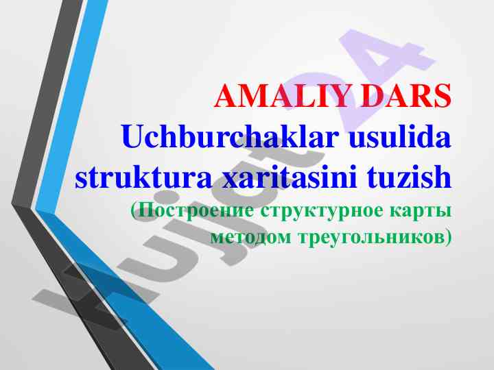 Struktura xaritasini tuzish uchburchaklar usulida