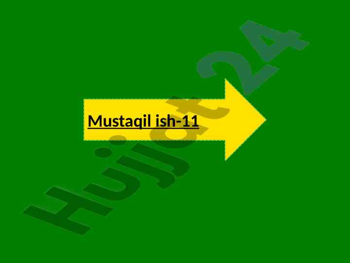 Mustaqil ish-11: e'tiboringiz uchun rahmat
