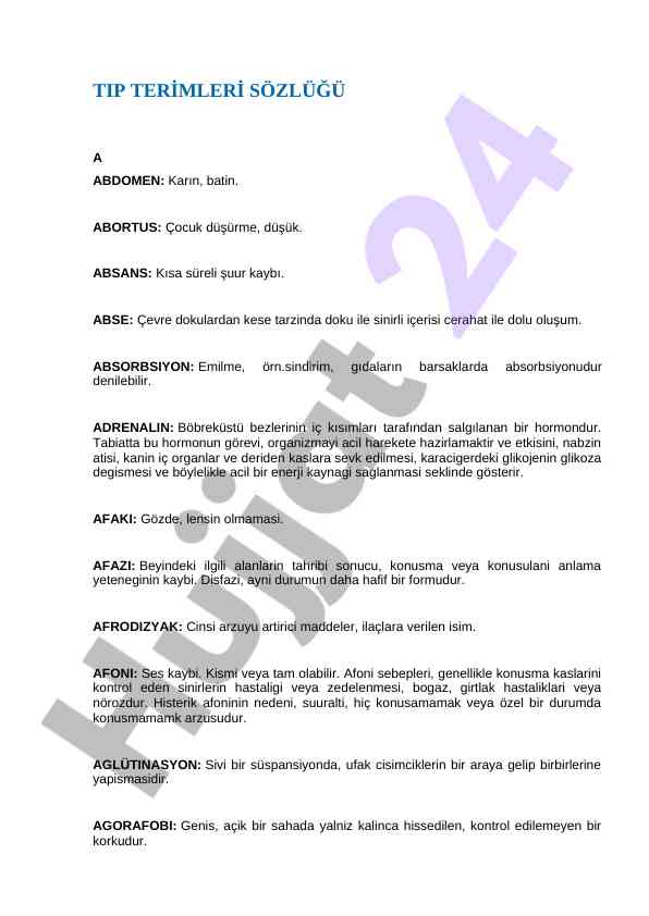 Tip terminleri sozligi