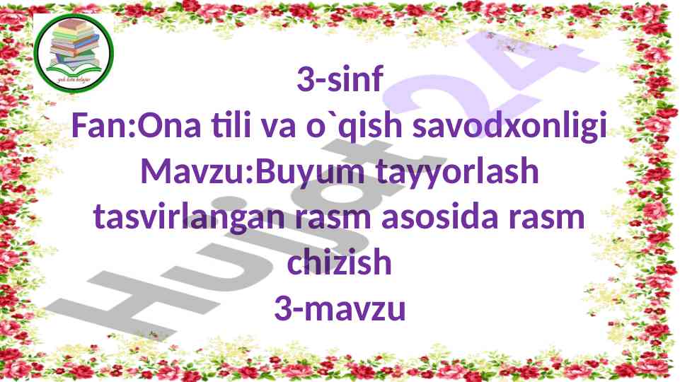 Buyum tayyorlash tasvirlangan rasm asosida rasm chizish