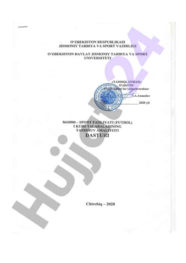 Oliy ta'lim va sport faoliyati amal dasturi