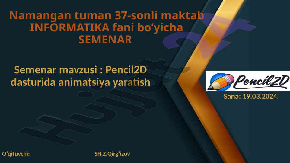Pencil2d dasturida animatsiya yaratish seminari