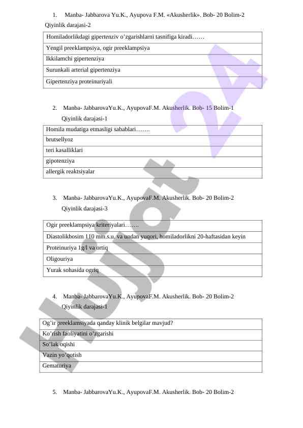 Homiladorlikdagi gipertenziya tasnifi va belgilari
