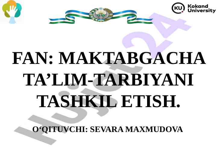 Maktabgacha ta'lim tashkilotlarida nazorat usullari
