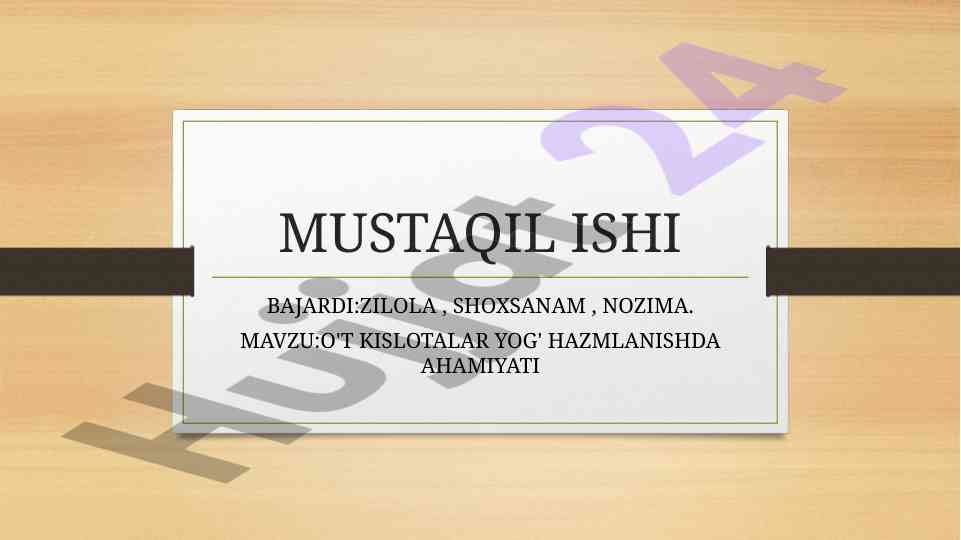 O't kislotalarining yog' hazmlanishdagi ahamiyati