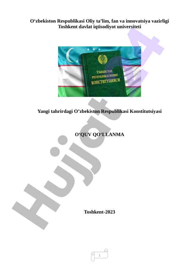 Yangi tahrirdagi o’zbekiston respublikasi konstitutsiyasi