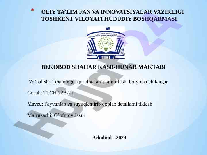 Payvanlab va suyuq qoplamalar bilan tiklash