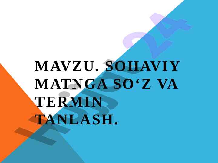 Atamashunoslik masalalari va sohaviy matnlar