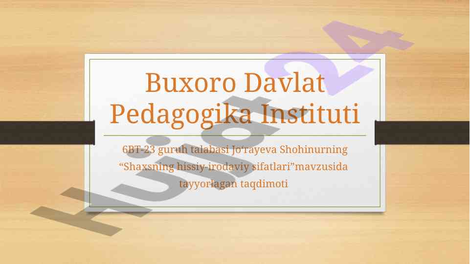 Shaxsning hissiy-irodaviy sifatlari taqdimoti