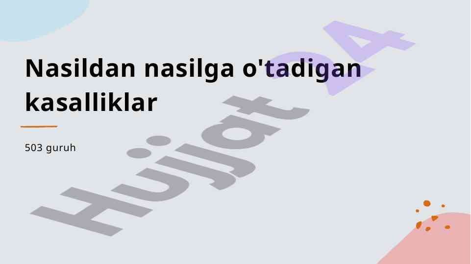 Irsi kasalliklar va ularning tarqalishi
