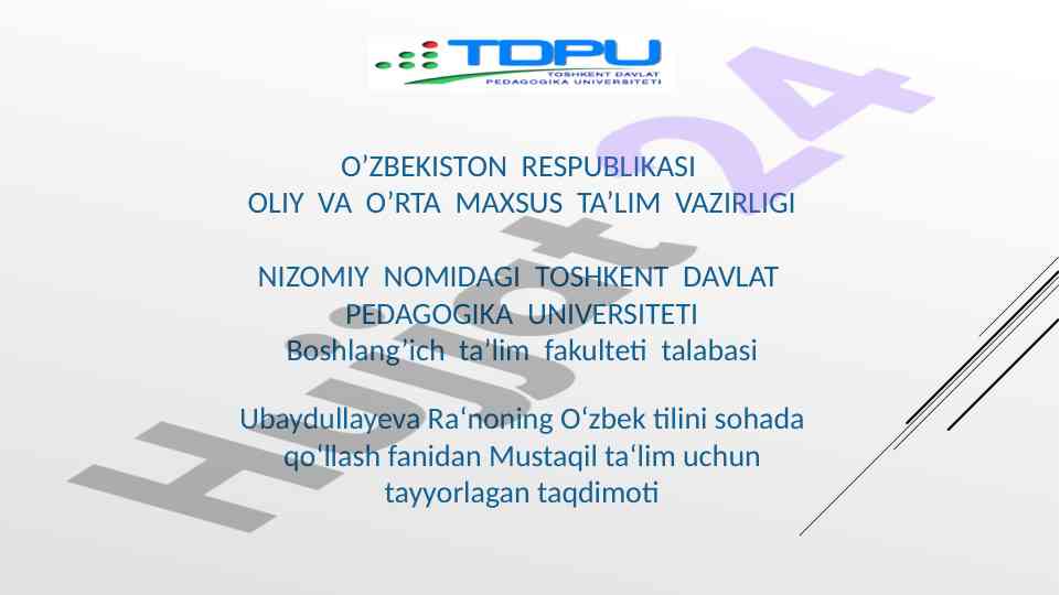 Farmoyish hujjatlari davlat boshqaruvi taqdimoti