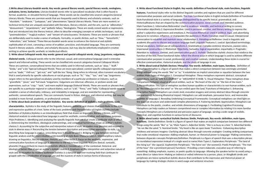 Understanding literary-bookish vocabulary and terms