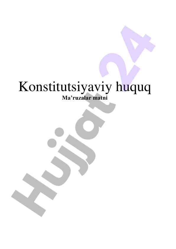 Konstitutsiyaviy huquq mavzulari va asosiy talablar