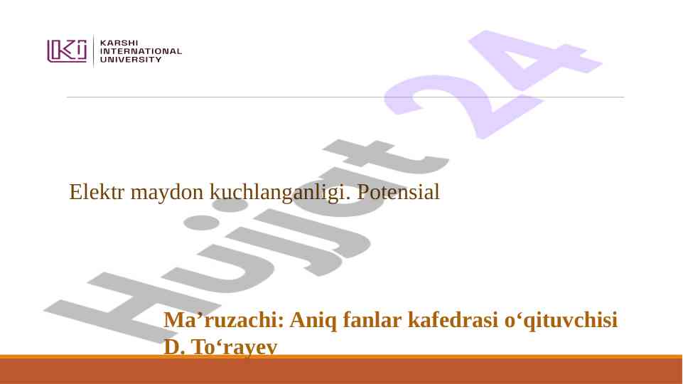 Elektr zaryadlari va elektrodinamika asoslari
