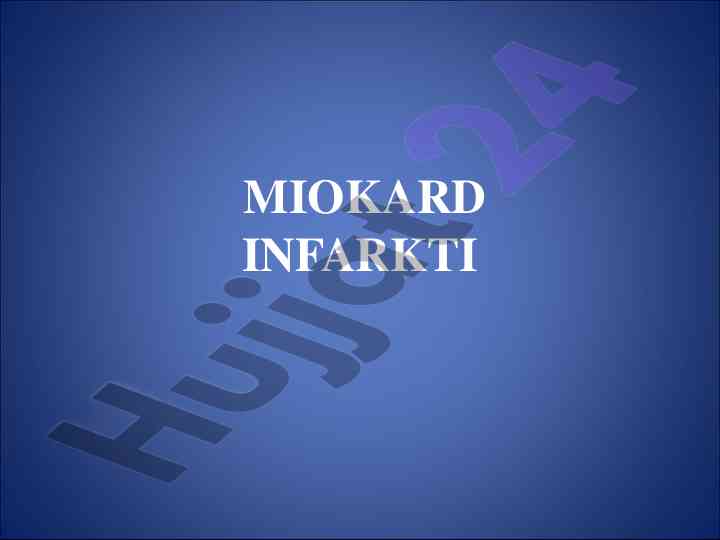 Miokard infarkti va uning patogenezi