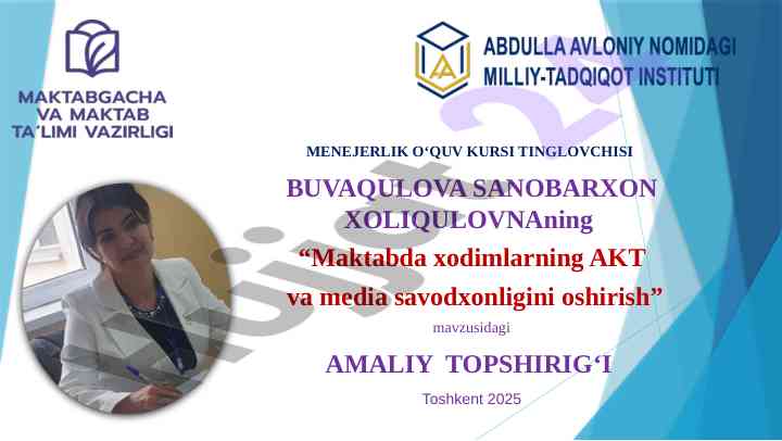 Maktabda xodimlarning akt va media savodxonligini oshirish