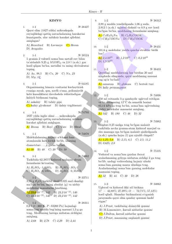 Kimyo tizimi va qattiq zarrachalar harakati