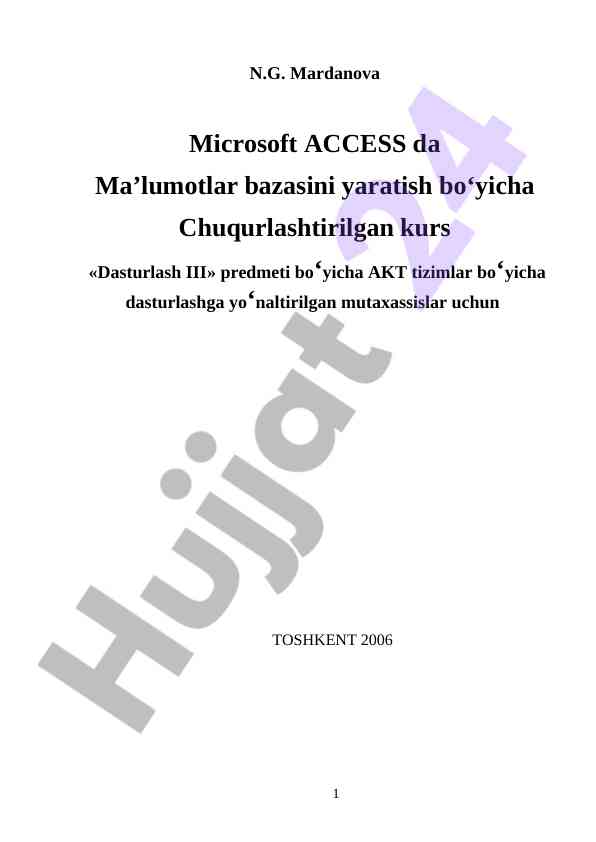 Chuqurlashtirilgan kurs va axborot texnologiyalari