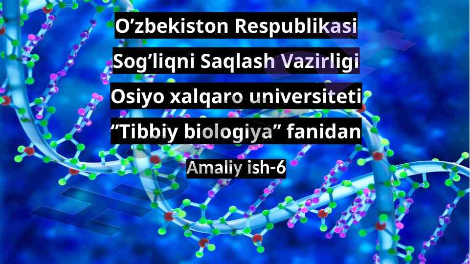 Meyoz biologiyasi va hujayralarning ko'payishi