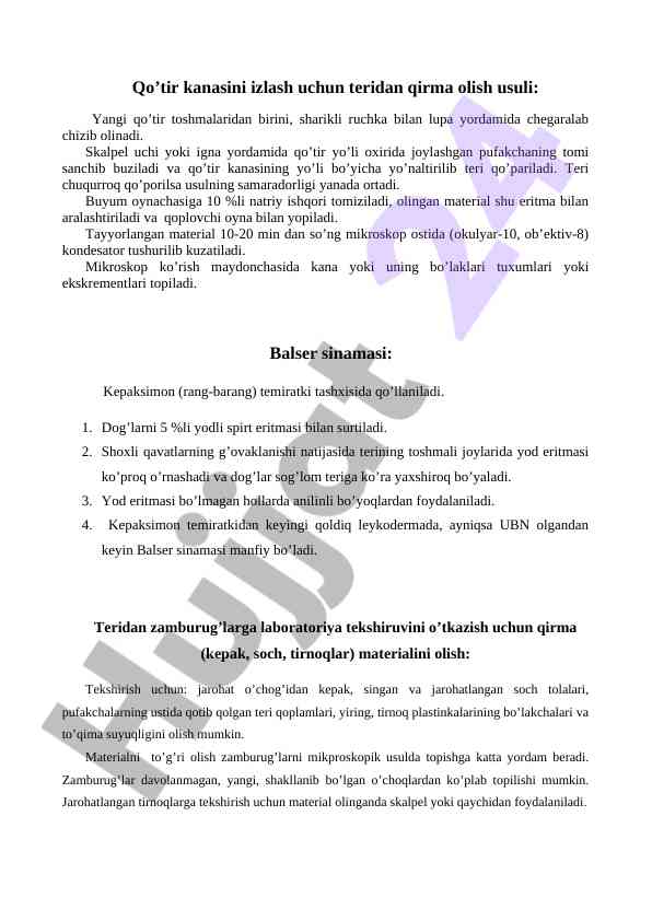 Qo’tir kanasi izlash usuli bilan sifat nazorati