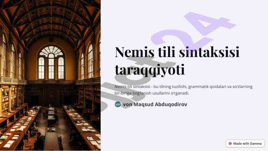 Nemis tili sintaksisi va uning o‘rganilishi