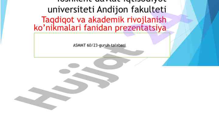 Ekonometrik modellar va iqtisodiy tahlil usullari