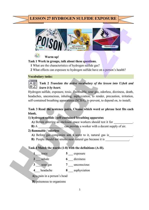 Hydrogen sulfide exposure analysis in environmental studies