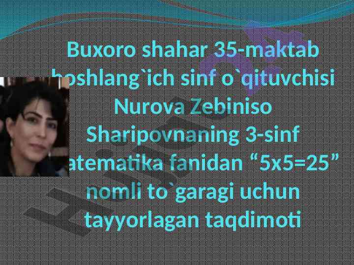 Matematika fani bo'yicha o'qituvchilar uchun taqdimot