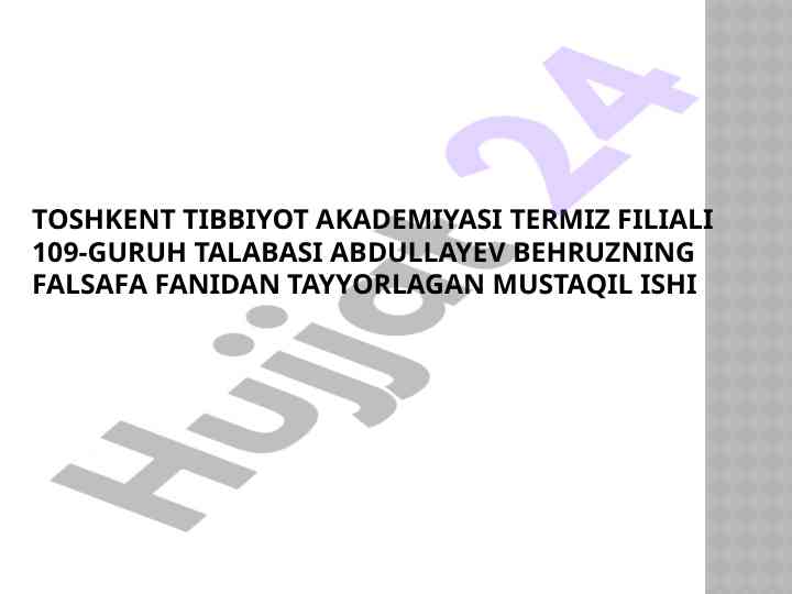 Tarix falsafasi va falsafa tarixi uyg‘unligi