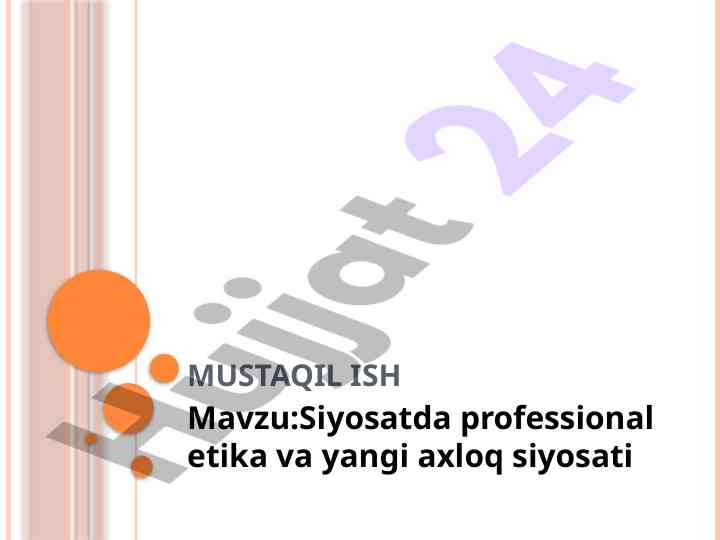 Siyosatda professional etika va yangi axloq siyosati