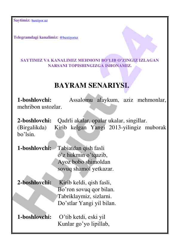 Yangi yil mavzusidagi taqdimot