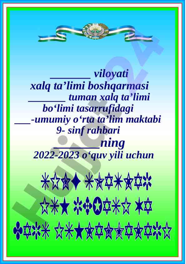 2022-2023 o‘quv yilida sinf rahbarlari faoliyati