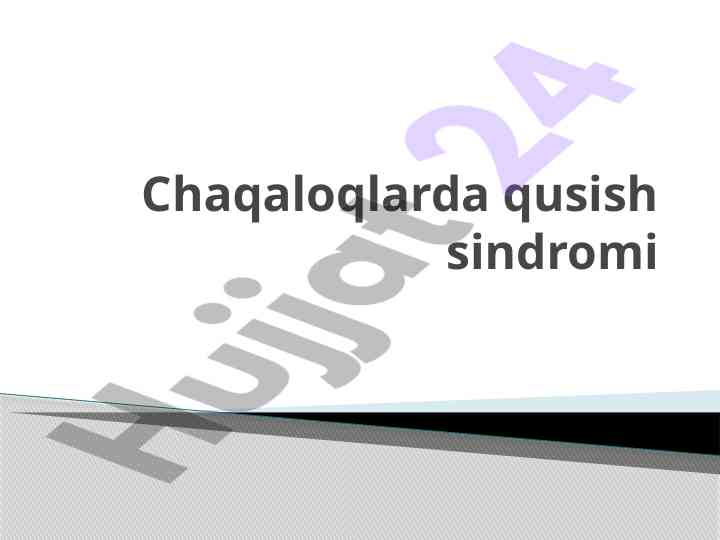 Chaqaloqlarda qusish sindromi tahlili