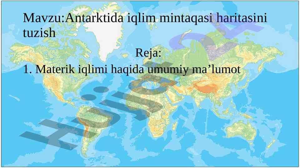 Antarktida iqlim mintaqasi haritasini tuzish